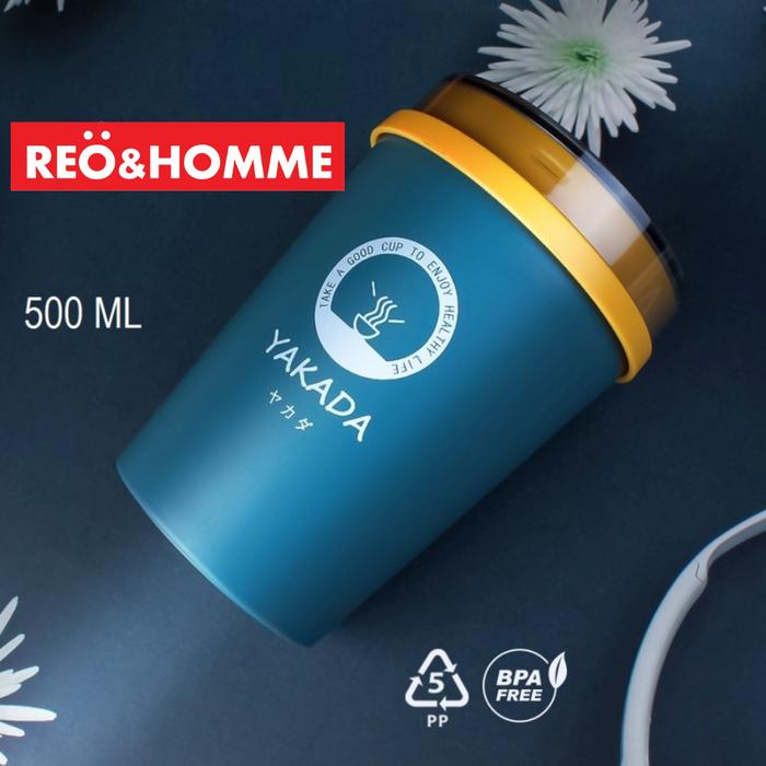 Gambar Reo&Homme Gelas/Mug/Cangkir 500ml Y926 Multifungsi Anti Tumpah+Sendok - Navy dari Reo & Homme Living undefined Tokopedia