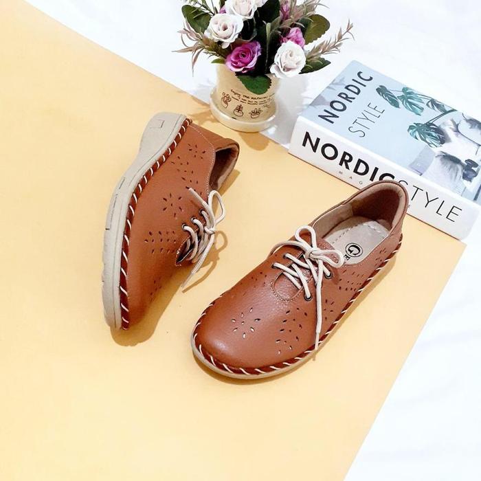 Gambar SEPATU WANITA CASUAL KULIT ASLI GARUT MODEL KIKER TERBARU ORIGINAL - Cokelat, 37 dari MDM Leather undefined Tokopedia