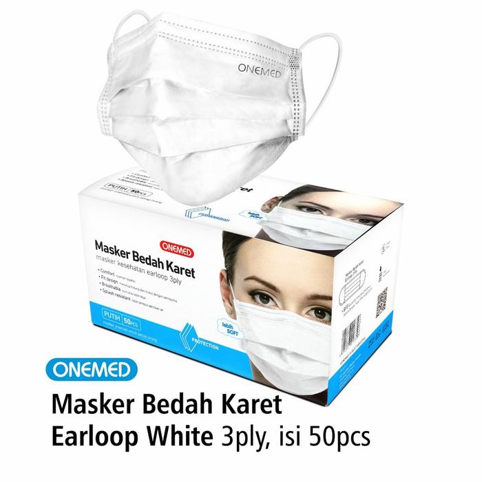 Gambar masker medis onemed 3 ply isi 50 - Putih dari healthy and bright undefined Tokopedia