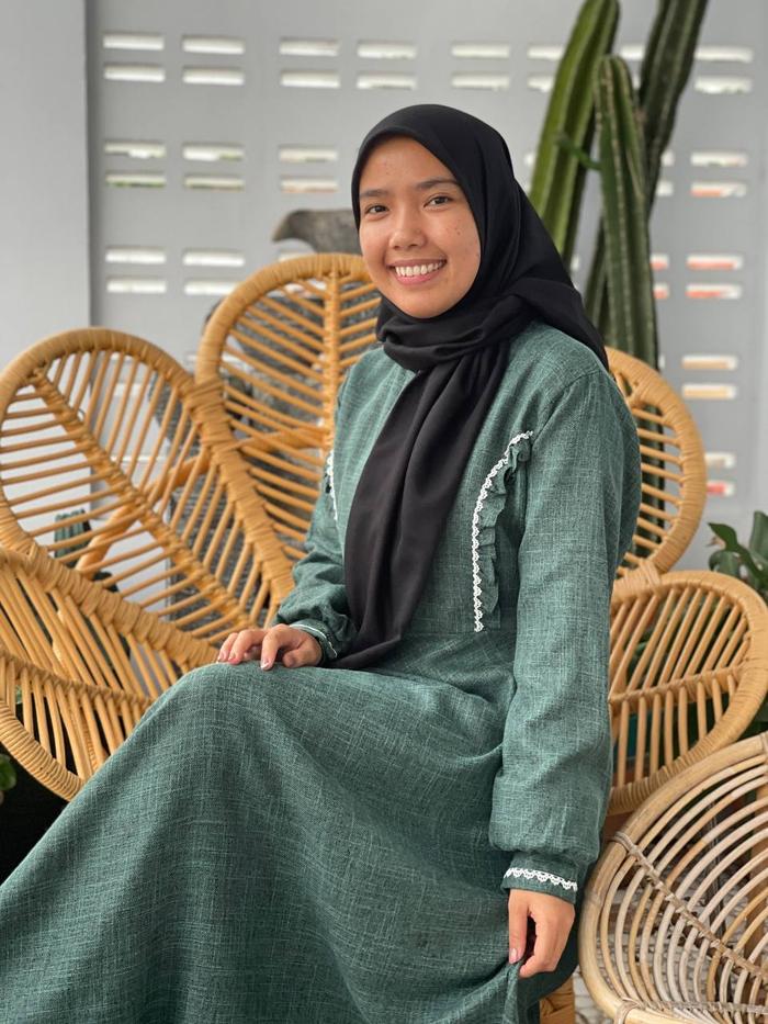 Gambar Gamis/Dress Busui Syari Keyna Bahan Linen By Etuzi - 01 Misty Rain, M dari BLACK WARTEG HIJAB undefined Tokopedia