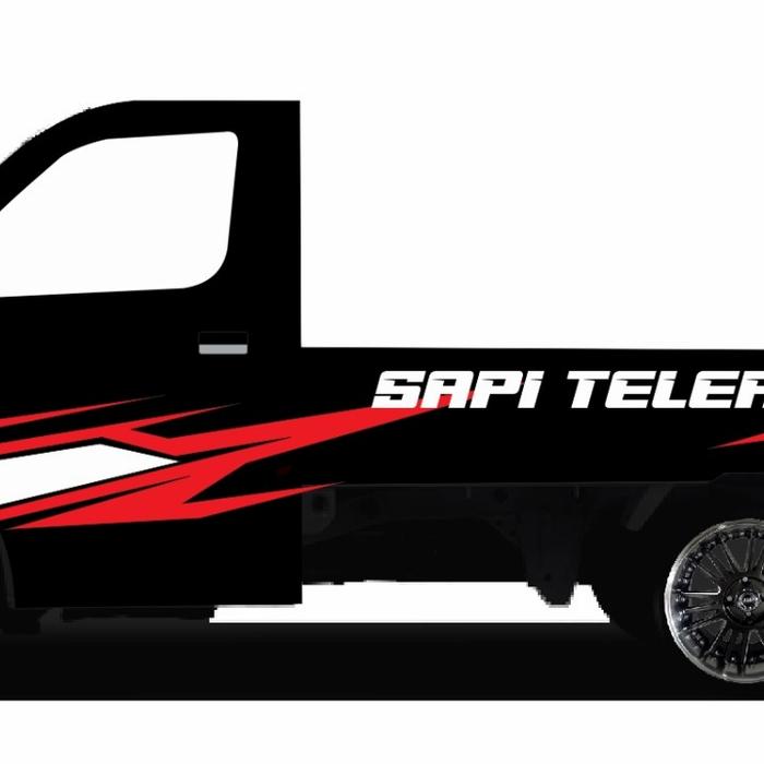 Gambar stiker cutting mobil pick up GRAND MAX bisa custom nama suka suka - merah hitam, 2 pcs sepasang dari SAN STICKER MOBIL undefined Tokopedia
