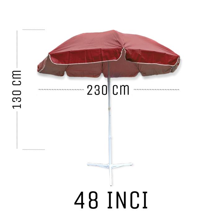 Gambar SALE Payung Tenda 48 inch Jualan Kaki Lima Jumbo Payung Pantai 230 cm - Maroon dari Lasika Offical Store undefined Tokopedia