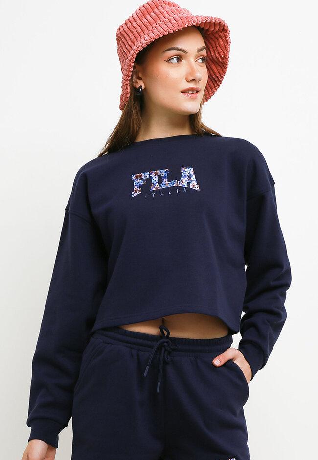 Gambar Fila Sweatshirt Oversize Crop Top Wanita Riela - Navy - M dari FILA Official Store undefined 5 Tokopedia