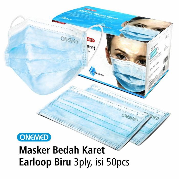 Gambar masker medis onemed 3 ply isi 50 - Biru dari healthy and bright undefined Tokopedia