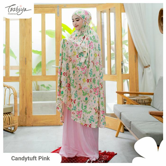 Gambar Mukena TAZBIYA Motif CANDYTUFT Jumbo Dewasa Bahan Katun Rayon - PINK dari akasyahewa undefined Tokopedia