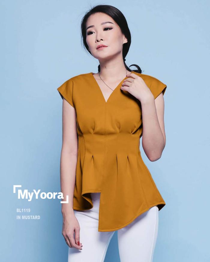 Gambar SALE! MyYoora Executive Blouse Collections Koleksi Atasan Wanita Mewah - Cana-Mustard dari MyYoora Shop undefined Tokopedia