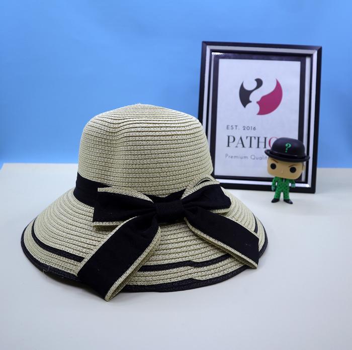 Gambar Topi Pantai Oval Bucket Pita Hitam BELLE Dewasa Import - Cream dari Pathos Shop undefined Tokopedia