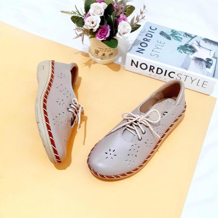 Gambar SEPATU WANITA CASUAL KULIT ASLI GARUT MODEL KIKER TERBARU ORIGINAL - Abu-abu, 39 dari MDM Leather undefined Tokopedia