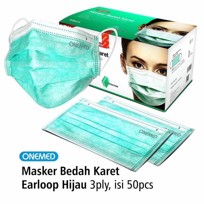 Gambar masker medis onemed 3 ply isi 50 - Hijau dari healthy and bright undefined Tokopedia