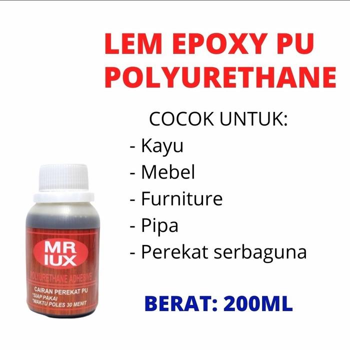 Gambar Lem Epoxy PU Polyurethane MR LUX Kemasan 250 Gram per Botol dari Toko Ika Kimia Sari undefined Tokopedia
