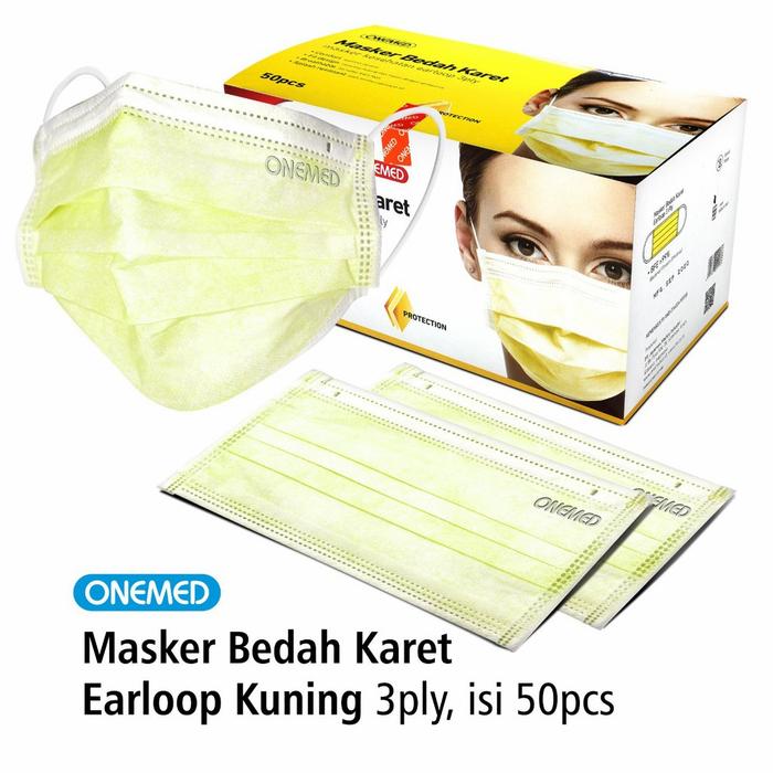 Gambar masker medis onemed 3 ply isi 50 - Kuning dari healthy and bright undefined Tokopedia