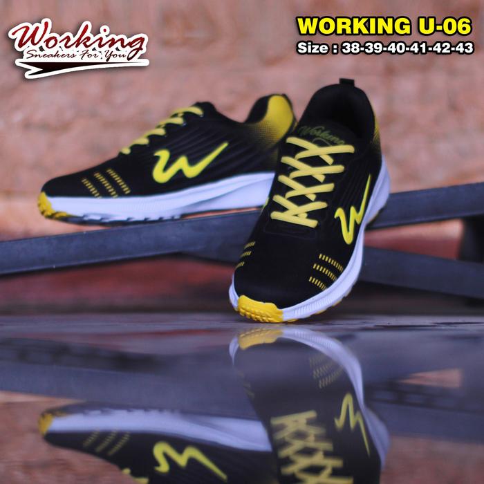 Gambar Sepatu Sneakers Pria Working Fashion Running Sport Shoes U 06 - Kuning, 39 dari RacunTokopedia. undefined Tokopedia