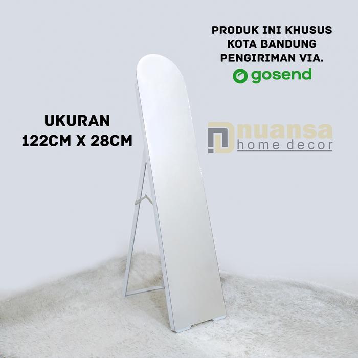 Gambar STANDING MIRROR FULL BODY OVAL KHUSUS KOTA BANDUNG - Putih dari NuansaHomeDecor undefined Tokopedia
