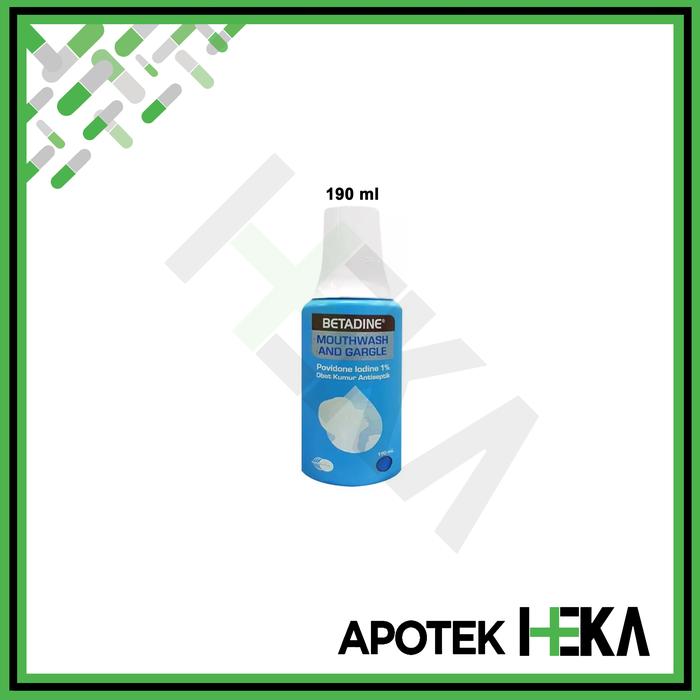 Gambar Betadine Mouthwash and Gargle 100 ml 190 ml Obat Kumur Antiseptik - 190 ml dari Apotek Heka Semarang undefined Tokopedia