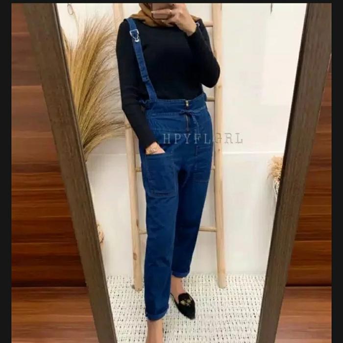 Gambar jumsuit wanita jeans - biru navy, XXL dari monuelstore undefined Tokopedia