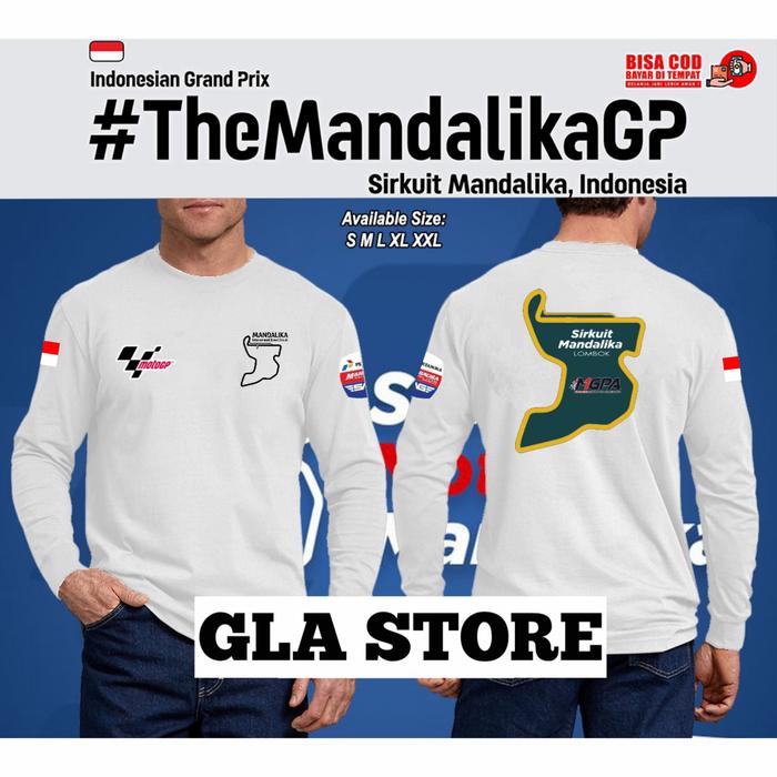 Gambar kaos pria lengan panjang sirkuit mandalika gp series - Putih, XL dari G.L.A CLOTHING undefined Tokopedia