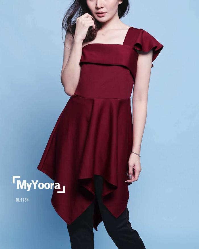 Gambar SALE! MyYoora Executive Blouse Collections Koleksi Atasan Wanita Mewah - Kikyo-Maroon dari MyYoora Shop undefined Tokopedia