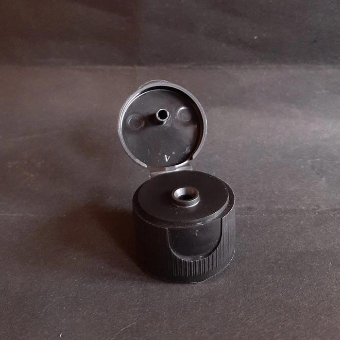 Gambar Tutup Fliptop neck 24mm - Hitam dari supplier pot dan botol Kota Bogor Tokopedia