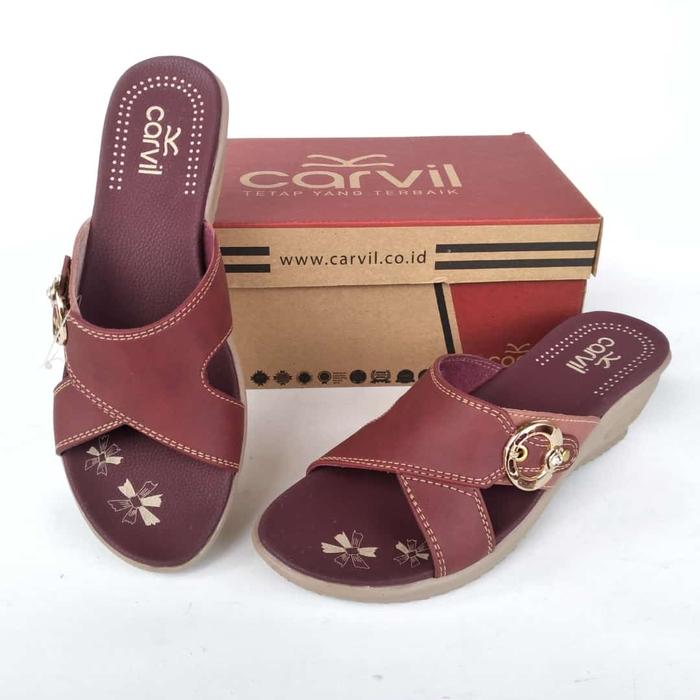 Gambar Sandal wanita wedges / sandal carvil wanita / sandal cewek terbaru - Maroon, 38 dari mita'shoes undefined Tokopedia