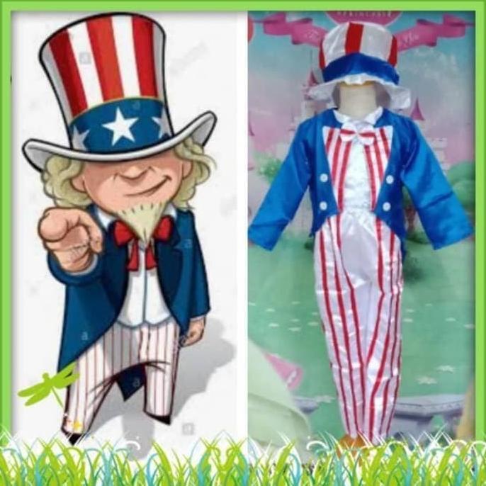 Gambar Baju adat internasional anak/Negara paman sam.baju kostum Amerika - 8-9 tahun dari gigalintangg undefined Tokopedia