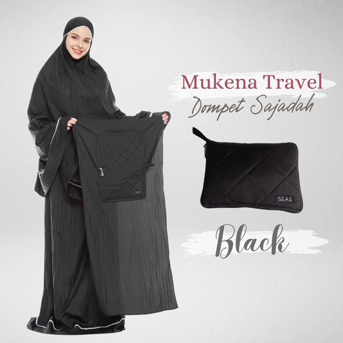 Gambar Mukena Travel Parasut Dompet Sajadah - Black dari House Of Seas undefined Tokopedia