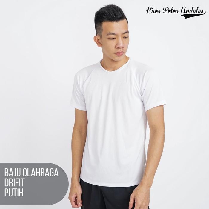 Gambar SOLOP KAOS POLOS DRYFIT BAJU OLAHRAGA JERSEY SERI WARNA - Putih, M dari Solop Apparel undefined Tokopedia