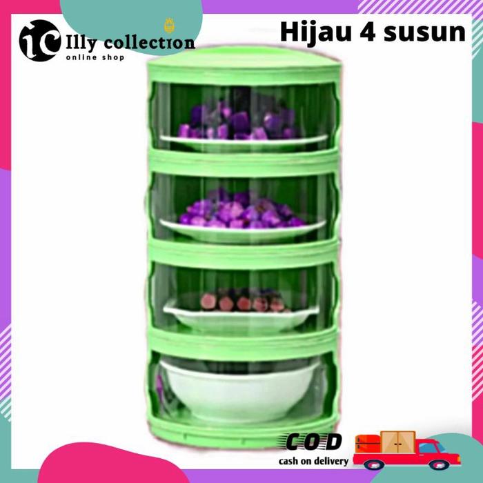 Gambar tudung saji 5 4 3 susun food cover layer rak tempat menyimpan makan - Hijau dari lapak muda17 undefined Tokopedia