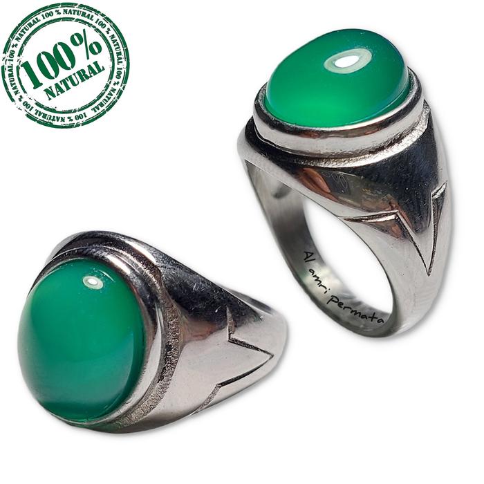 Gambar cincin batu akik natural green chalcedony like bacan garut ijo botol - Putih, 7 dari alamripermata undefined Tokopedia