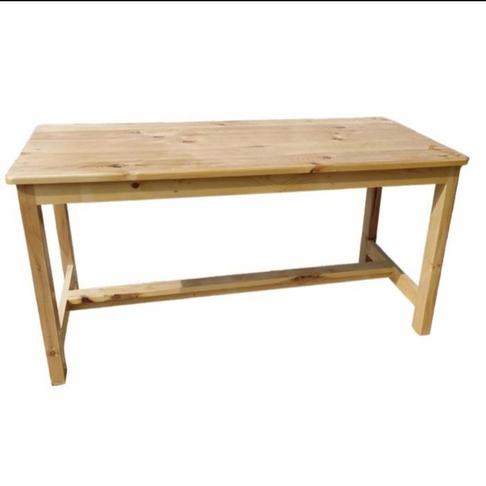 Gambar MEJA KOMPUTER/MEJA BELAJAR/MEJA KERJA KAYU JATI BELANDA - NATURAL dari Global@99 undefined Tokopedia