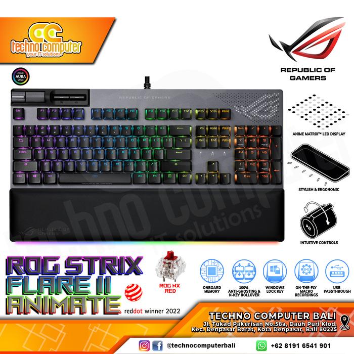 Gambar KEYBOARD GAMING ASUS ROG Strix Flare II Animate Mechanical - NX Red dari Techno Computer Bali undefined Tokopedia