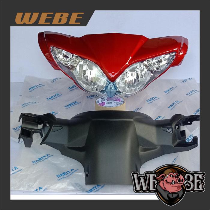 Gambar Batok depan belakang set reflektor jupiter z new burhan warna MERAH - batok DB + lamp dari WEBEmotopart undefined Tokopedia