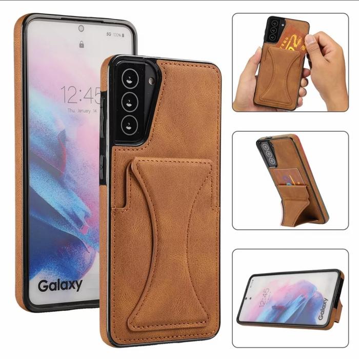 SAMSUNG GALAXY S10 PLUS SOFT CASE CASING COVER KULIT LEATHER MAGNET  Hitam