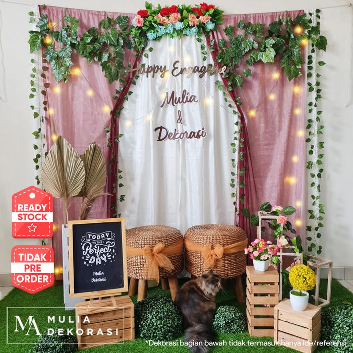 Gambar Dekorasi Lamaran Tunangan Backdrop Nikahan PhotoBooth Paket Mulia SS - Maroon dari Mulia Dekorasi undefined Tokopedia
