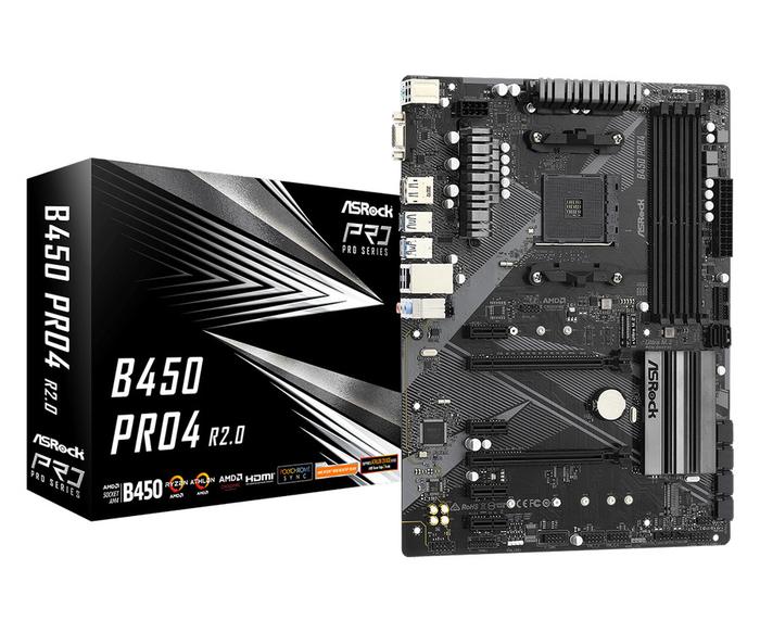 Motherboard Amd Asrock B450 Pro4 R20 Am4 B450 Ddr4