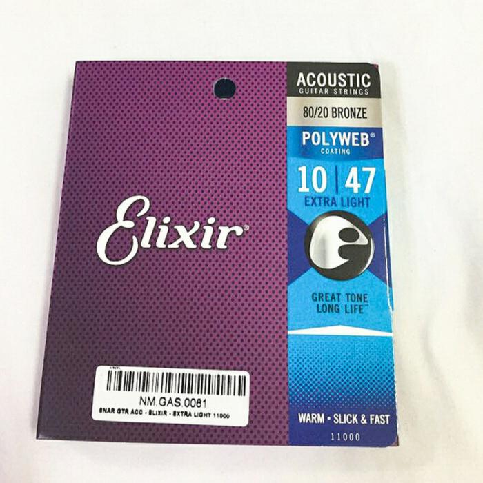 Gambar Elixir 11000 Polyweb Senar Gitar Akustik 010 Original - BARCODE ORI, BUBBLE BIASA dari CBM musik undefined Tokopedia