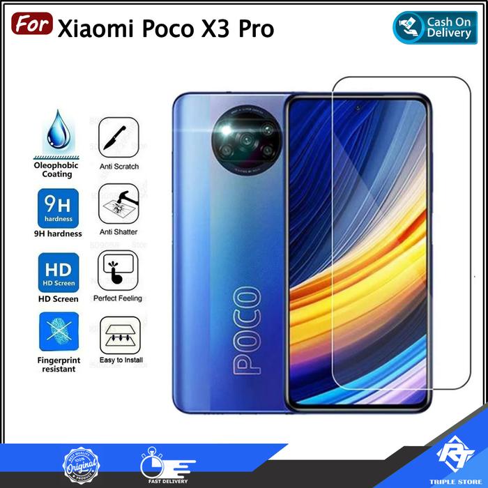 Jual Tempered Glass POCO X3 PRO Anti Gores Clear Transparan Kab