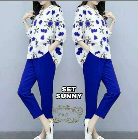 Gambar Setelan Baju Celana 7/8 Wanita SUNNY Size L - XL Baju Setelan Wanita - Benhur, L dari Get Up undefined Tokopedia