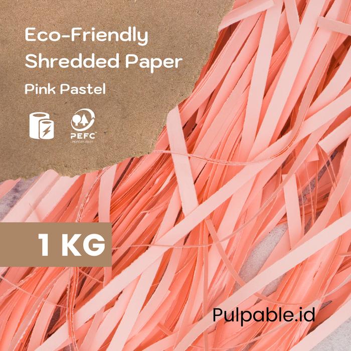Gambar 1 kg shredded paper / kertas serut / kertas cacah per kilogram - Merah Muda dari Pulpable Eco Packaging undefined Tokopedia