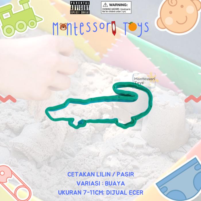 Gambar Cetakan Pasir Kinetik / Cetakan Lilin Mainan Anak Ecer Per Pcs - Buaya dari Montessori Toys undefined Tokopedia