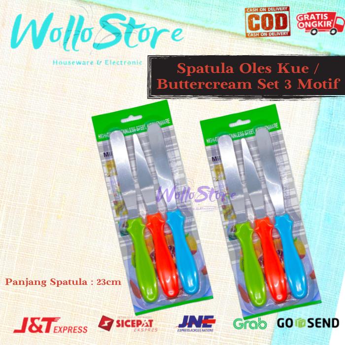 Gambar Spatula Hias Kue Tart 1Set isi 3pcs / Spatula Decorasi Kue dari Wollostore undefined Tokopedia