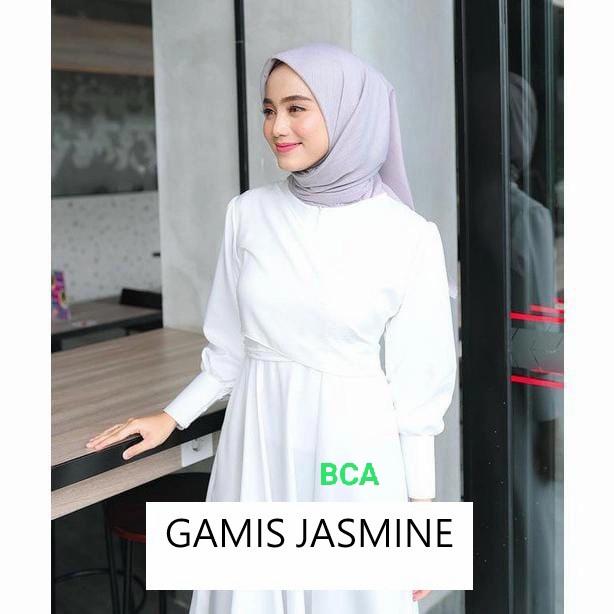 Gambar Gamis Jasmine/Gamis Muslimah (E) - Putih, polos dari Berkat Cipta Anugrah undefined Tokopedia