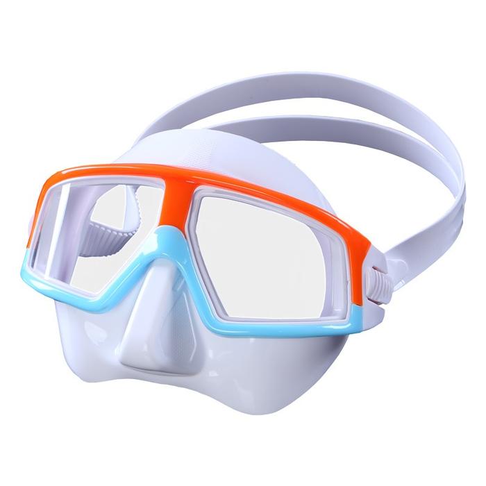 Gambar Mask Freedive Apnea Zeepro + Snorkel Flexible / Masker Low volume - white orenblue dari Bali Scuba Dive Shop undefined Tokopedia