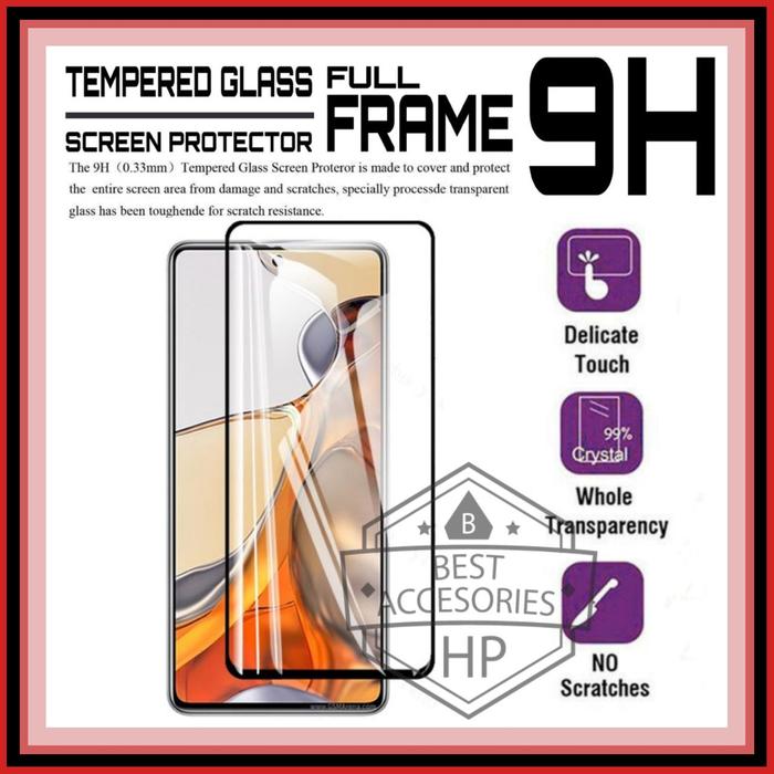 Gambar XIAOMI MI 11T / MI11T PRO TEMPERED GLASS FULL FRAME SCREEN PROTECTOR - MI 11T, FRAME BLACK dari Best Accesories Hp undefined Tokopedia