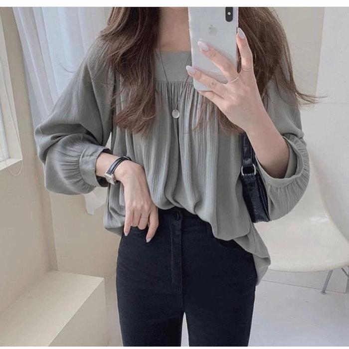 Gambar AUREL BLOUSE KOREAN STYLE - Abu-abu dari Bintang_Timur21 undefined Tokopedia