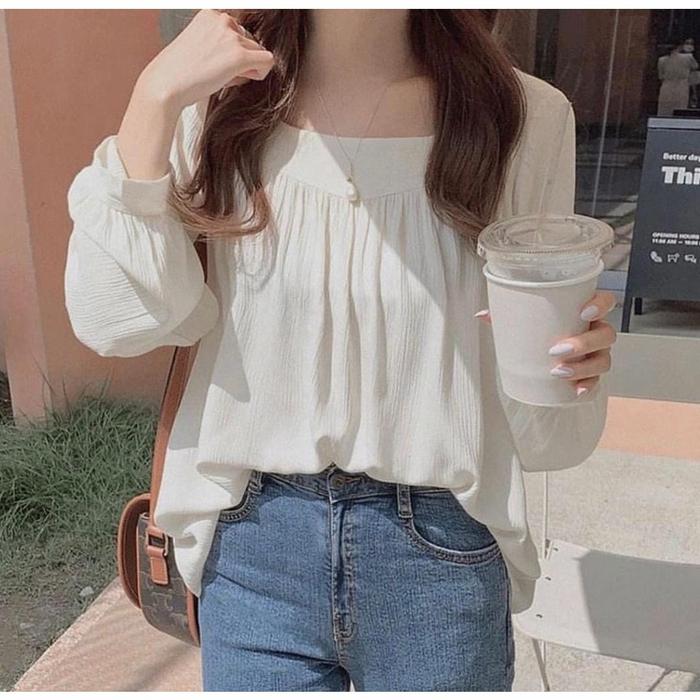Gambar AUREL BLOUSE KOREAN STYLE - Putih dari Bintang_Timur21 undefined Tokopedia