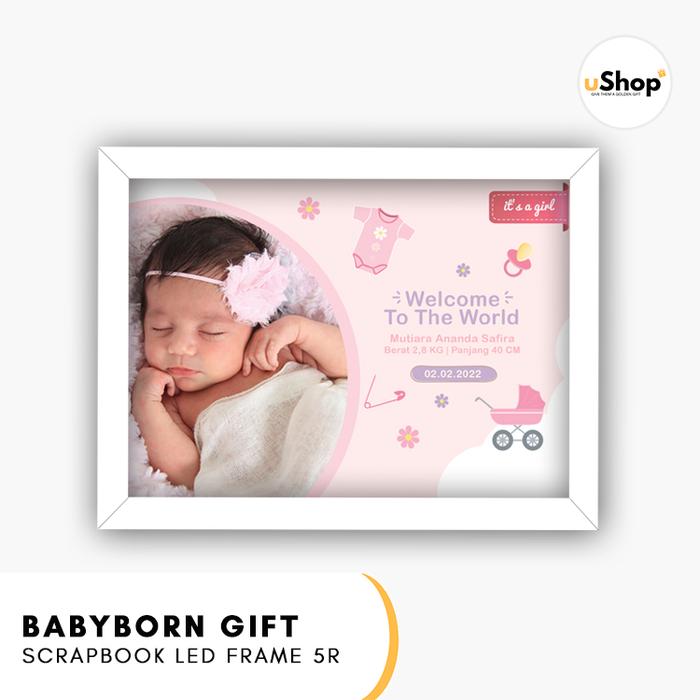 Gambar Kado Lahiran Anak Baby Born Scrapbook LED Frame 5R Kado Bayi - BB1 dari Ushop ID undefined Tokopedia