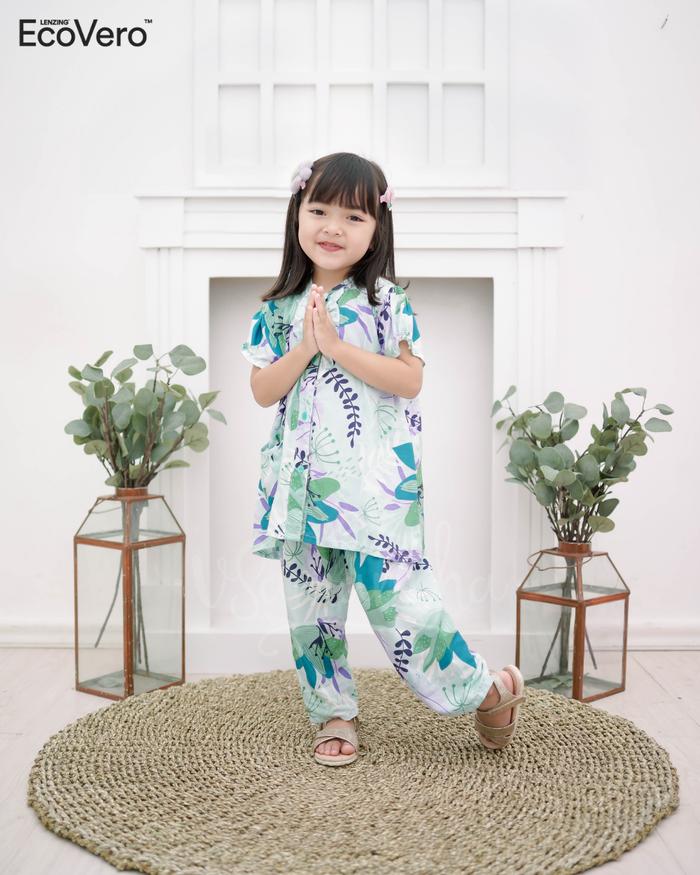 Gambar Pajamas / Piyama One Set Anak Ecovero Claire - Greentea, M dari Belimukena undefined Tokopedia