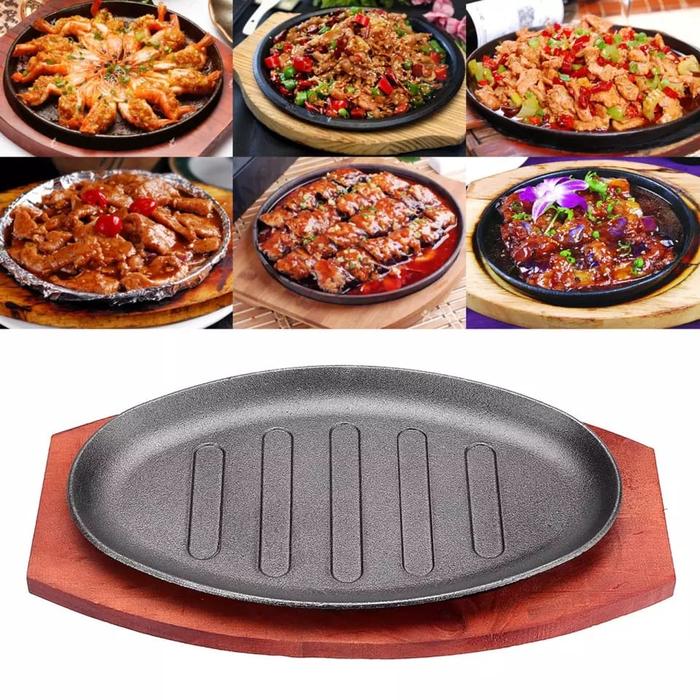 Jual Hot Plate Oval Garis Hotplate Grill Piring Steak Plate Cast