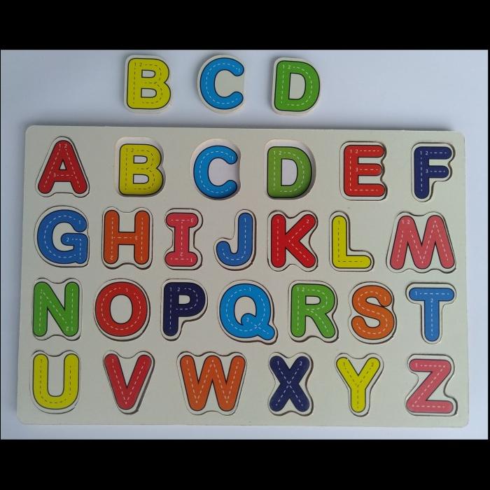 Gambar Puzzle Kayu Mainan Edukasi anak - huruf besar dari Galeri_Belanjaku undefined Tokopedia