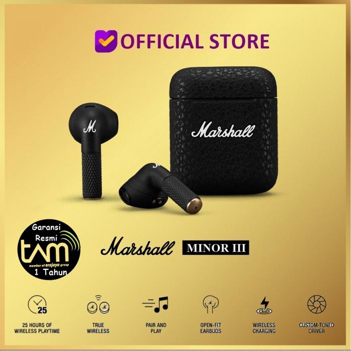 Promo Marshall Minor III True Wireless Headphones Earphones TWS Minor 3 -  Black - Jakarta Selatan - DUNIA COMPUTER \u0026 SERVICE | Tokopedia